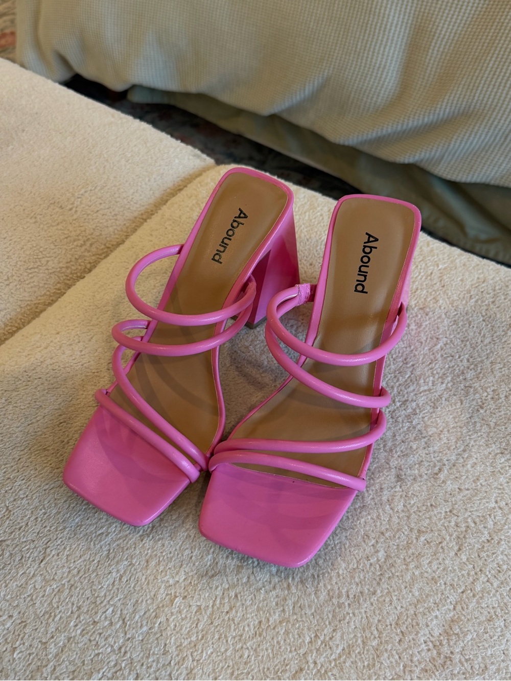 Abound Hot Pink Multi-Strap Block Heel Sandals